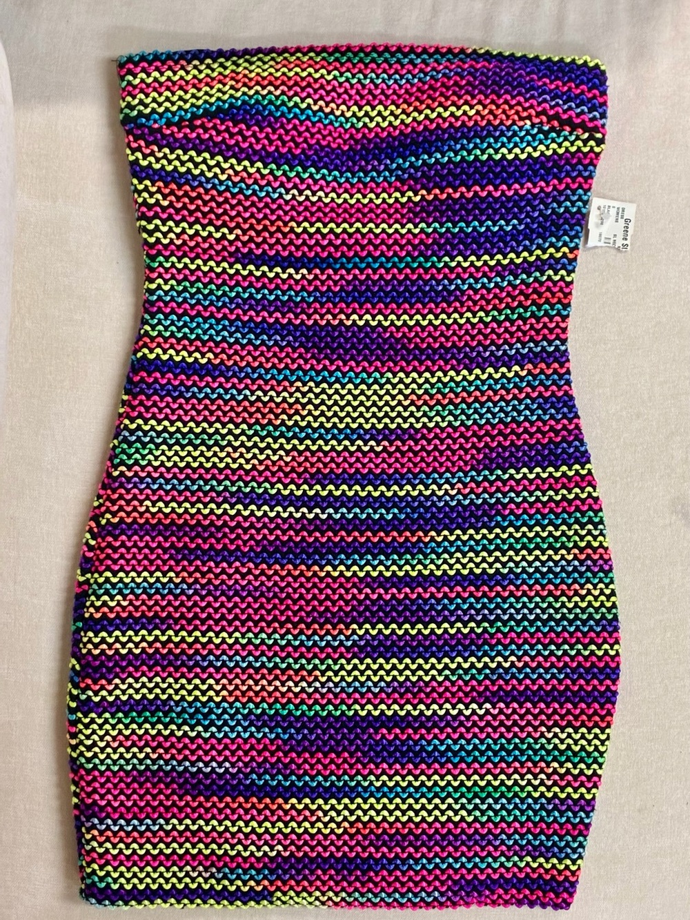 WOW couture Multicolor Neon Knit Bodycon dress